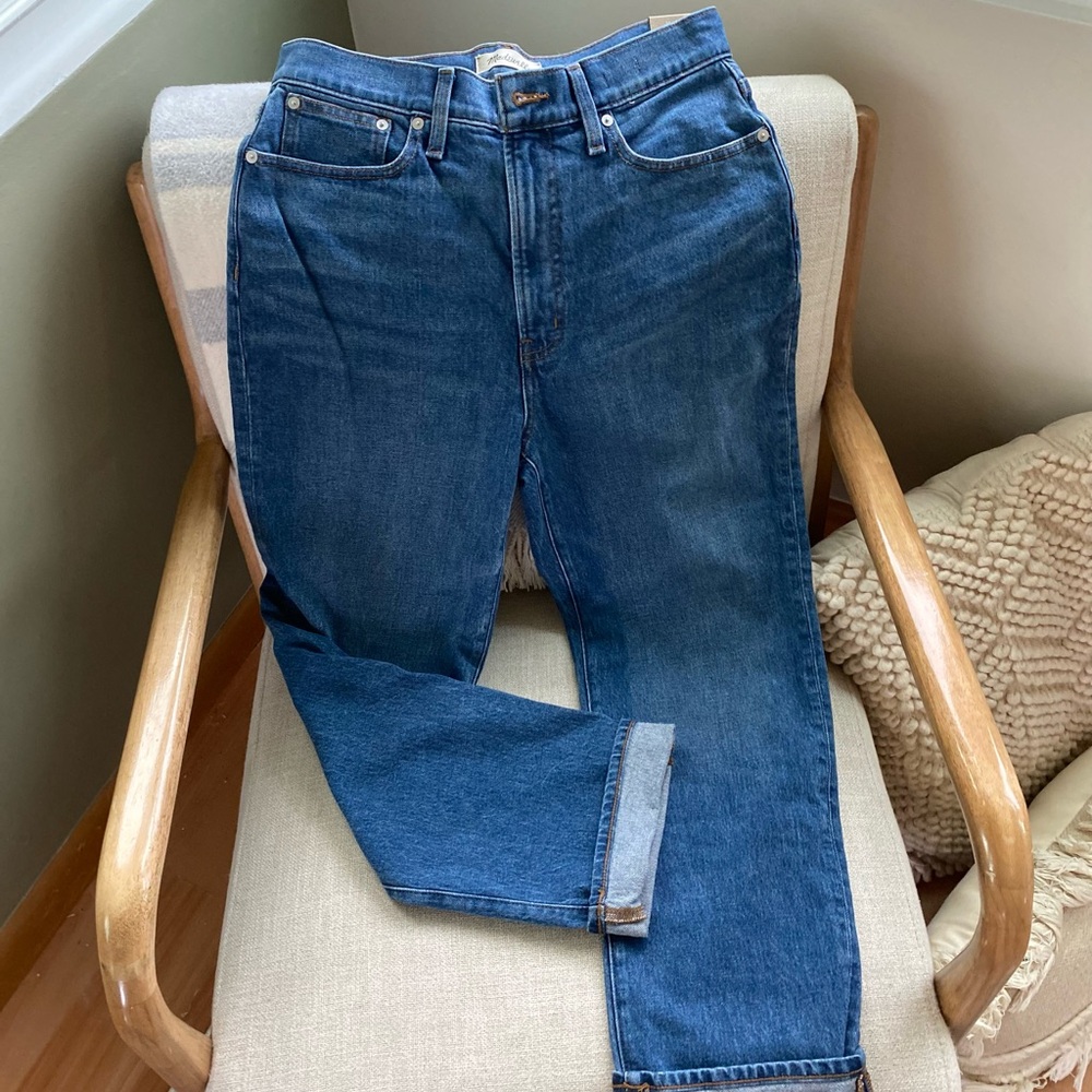 NWT Madewell Blue Straight Jeans Classic Denim
